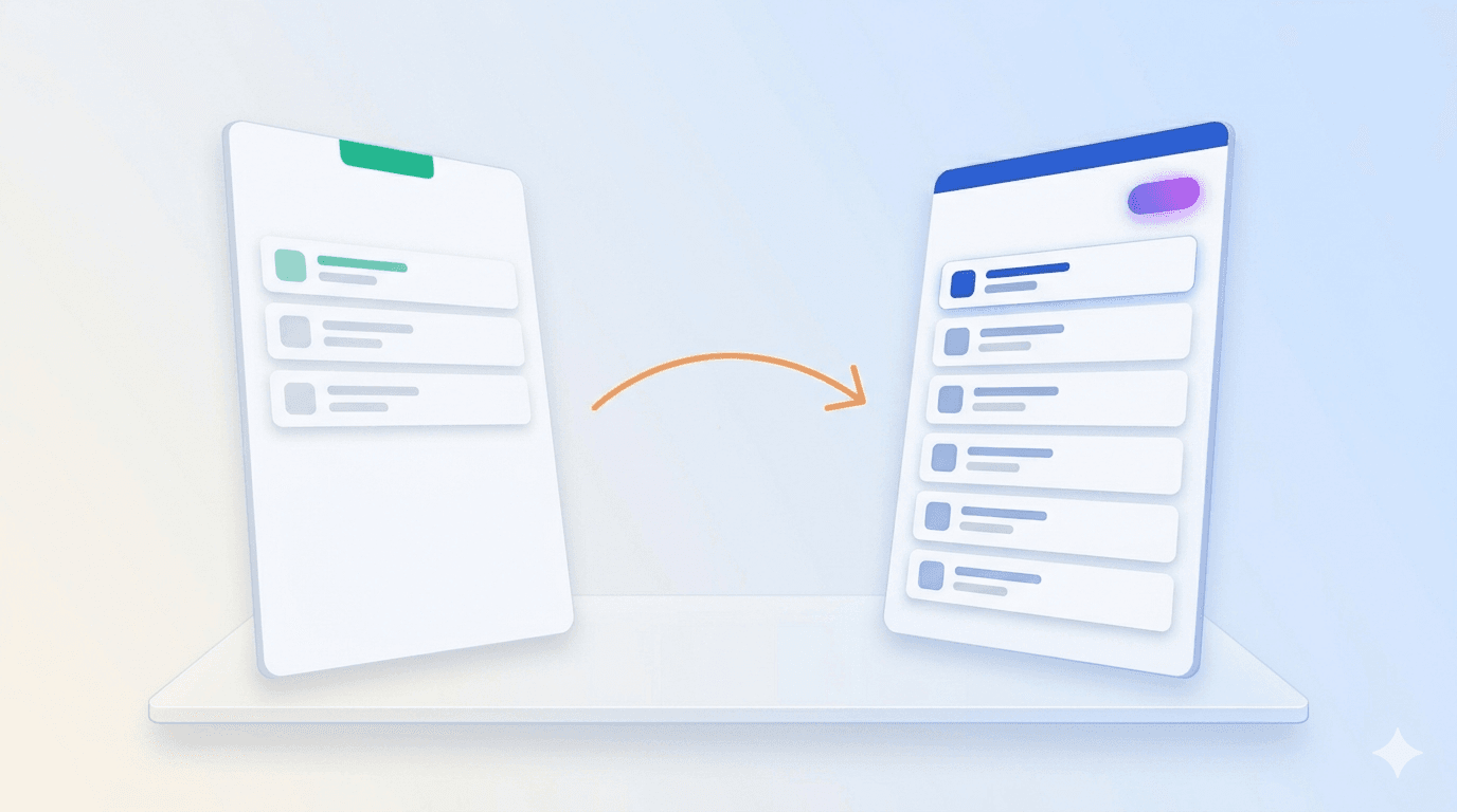 Two pricing panels side by side labeled Free and Paid with a decision arrow pointing right between them